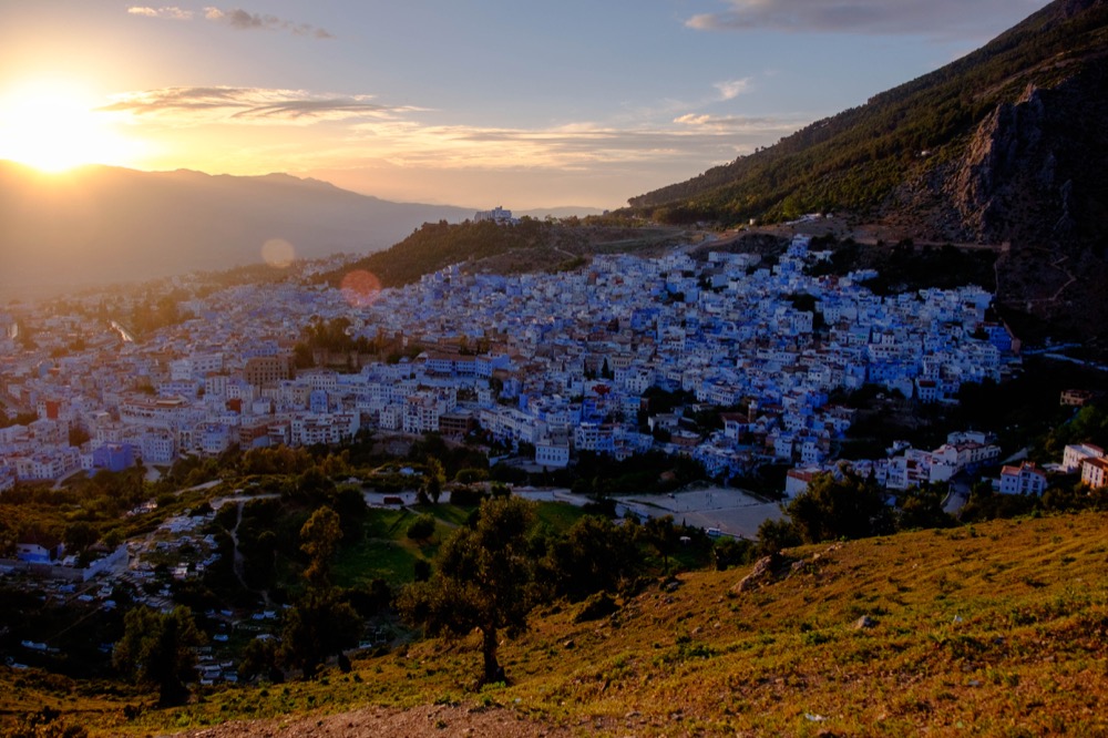 Sunset over Chefchaouen, Morocco