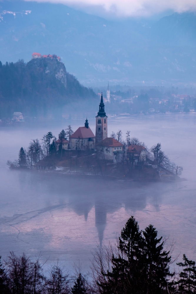 Castle in Lake Bled, Slovenia