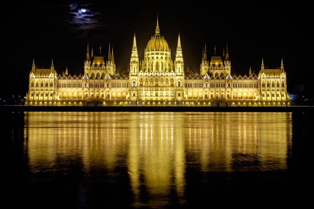 Hungarian Parliament Building at night